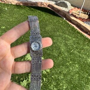 Vintage Geneva ladies wrist watch bracelet style silver color